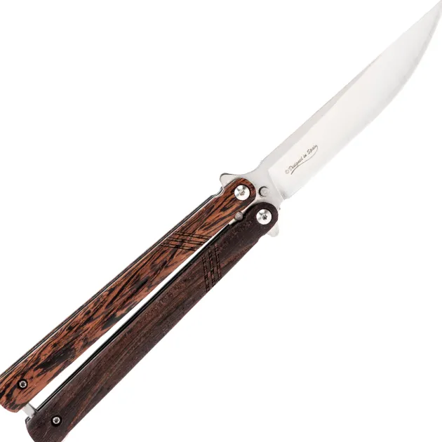02254 - Albainox Couteau papillon manche bois