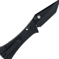 AUX005BLK - Auxiliary Manufacturing Coffin Tanto Crossbar Black Micarta