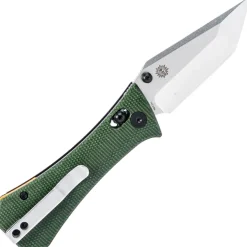AUX005GRN - Auxiliary Manufacturing Coffin Tanto Crossbar Green Micarta