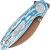 A2811 - Vosteed Shilin Cutter Vanchor Lock Blue ocean micarta Copper Dune Blade