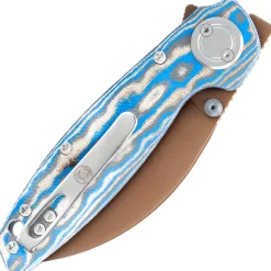 A2811 - Vosteed Shilin Cutter Vanchor Lock Blue ocean micarta Copper Dune Blade