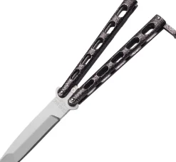 BC114A BEAR & SON BUTTERFLY TANTO BLADE SILVER