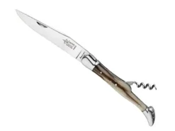 BEL 62912 LAGUIOLE G.DAVID 2P FACON CORNE BLONDE MITRES INOX MAT 12CM