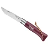 BEL92213 - OPINEL 8 VRI GRENAT + LIEN BAROUDEUR