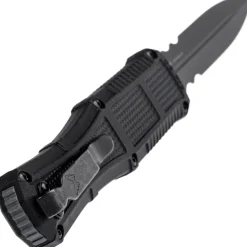 BE3370SGY - Benchmade Claymore Serrated OTF Black Grivory