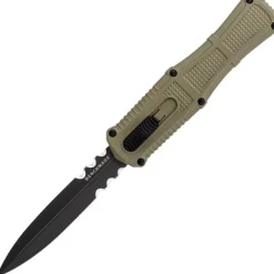 BE3370SGY-1 - Benchmade Claymore Serrated OTF Green Grivory