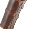 BM-LP-66 - LARP 1 Protège-bras en cuir "Arnulf" avec boucles, marron, 1 pièce