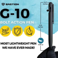 BSTN262 - BASTION Stylo Tactique en G10 Noir Verrou