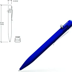 BSTN249L - BASTION Stylo Tactical à Verrou Aluminium BLEU