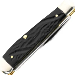 18237 - Case SS Jigged Rough Black Synthetic Mini Trapper