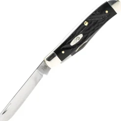 18237 - Case SS Jigged Rough Black Synthetic Mini Trapper