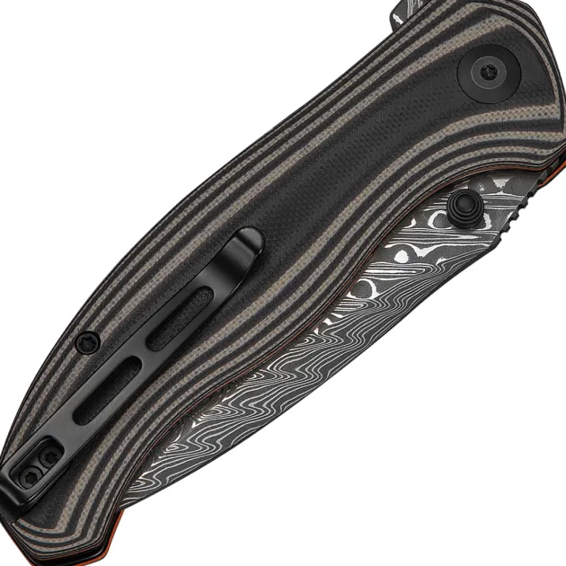 C25037B-DS1 - Civivi Vyrent Tan & Orange G10 Damascus