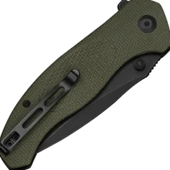 C25037-2 - Civivi Vyrent Black Olive canvas micarta black Stonewahed Nitro X-7