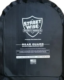 CEP27083 - STREETWISE PRODUCTS 20x25cm Plaque Balistique Pare-Balles NIJ 3A UHWPE "Rear Guard"