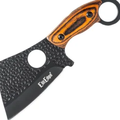 Couteau fixe mini cleaver ElitEdge lame noire manche bois