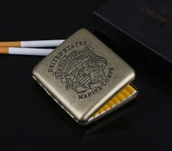 CS1BRSS - VIPERADE Etui à Cigarettes laiton avec logo USMC