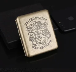 CS1BRSS - VIPERADE Etui à Cigarettes laiton avec logo USMC