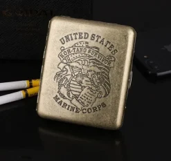 CS1BRSS - VIPERADE Etui à Cigarettes laiton avec logo USMC