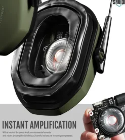 EM-APOLLO-OG - Savior Casque Antibruit Electroniques OD Green