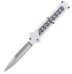 F16B-W6 - AKC F16 Bayonet Blade White Skulls