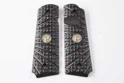 982-FS-BB-BLK - Wilson Combat Grips, Full-Size, Black G10, TRAK Starburst Pattern, Bevel Bottom