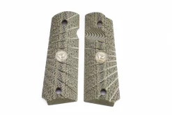 738-FS-BB-DO - Wilson Combat Grips Full-Size, Dirty Olive G10, Aggressive Starburst Pattern, Beveled Bottom