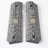 982-FS-BB-GB - Wilson Combat Grips Full-Size, Gray/Black G10, TRAK Starburst Pattern, Bevel Bottom