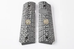 982-FS-BB-GB - Wilson Combat Grips Full-Size, Gray/Black G10, TRAK Starburst Pattern, Bevel Bottom