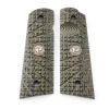 982-FS-FB-DO - Wilson Combat Grips Full-Size, Dirty Olive G10, TRAK Starburst Pattern, Flat Bottom