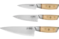 Fukito Coffret 3 Couteaux Pakka San Mai Chet, Universel et Office