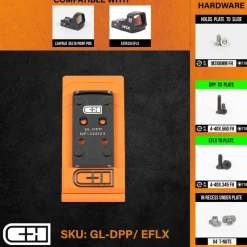 GL-DPP/EFLX - C&H Precision paltine V4 MIL/LEO Adapter Leupold Delta Point Pro / EOTech EFLX Fits GLOCK MOS