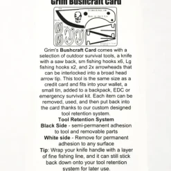 GRICARD005 - Grim Workshop carte de survie Bushcraft