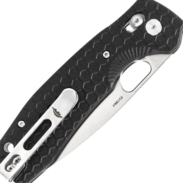 HB6001 - Honey Badger Cross-Bolt Large drop point black FRN