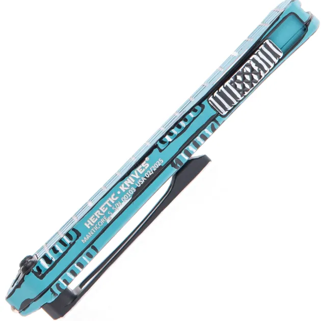 Heretic Knives Manticore S D/E Cel Shading Turquoise Grenade Grip