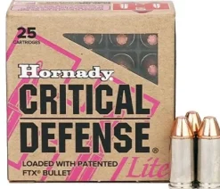 784784 - HORNADY BOITE DE 25 CARTOUCHES 9MM LUG 100GR FTX CRIT DEF
