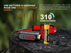 HP12R-TROUGE - FENIX HP12R-T Frontale USB-C 1300lm 18650 4000mAh CW + NW + Red Light ROUGE