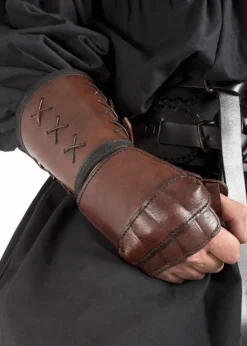 IF-10140351 - LARP EPIC ARMORY Gants de protection en cuir marron, main droite