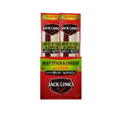 JLKSSTK - JACK LINK'S Beef Sticks & Cheese Jalapeno Bâtons Boeuf séché et Fromage au piment
