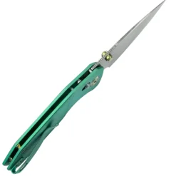 KBKnives Aero Satin M390 Green Titanium Diagonal Milling