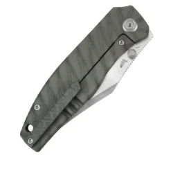 KB Knives Classico Framelock Flamed Titanium M390 Belt Satin