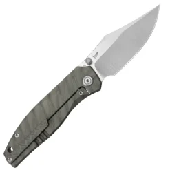 KB Knives Classico Framelock Flamed Titanium M390 Belt Satin