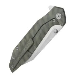 KB Knives Nova Reverse Tanto Framelock Flamed Belt Satin M390