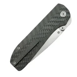 KBKnives Zephyr Beablast M390 Flamed Titanium Wave Carbon Inlay