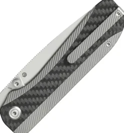 KBKnives Zephyr Beablast M390 Flamed Titanium Wave Carbon Inlay