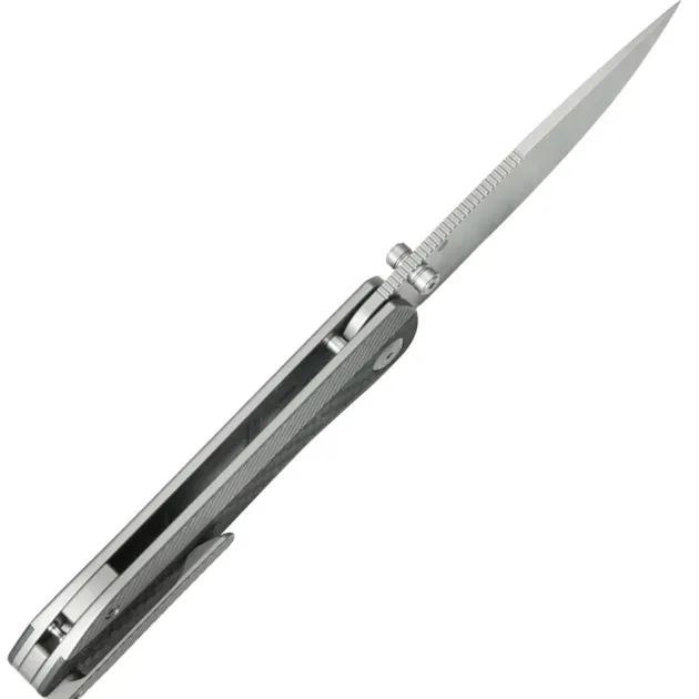 KBKnives Zephyr Beablast M390 Flamed Titanium Wave Carbon Inlay