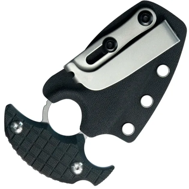 KU403A - KUBEY Cavy Push Dagger Black G10 Stonewash 14C28N
