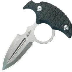 KU403A - KUBEY Cavy Push Dagger Black G10 Stonewash 14C28N