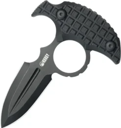 KU403B - KUBEY Cavy Push Dagger Black G10 Blackwash 14C28N