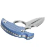 KU403D - KUBEY Cavy Push Dagger Blue Micarta Stonewash 14C28N