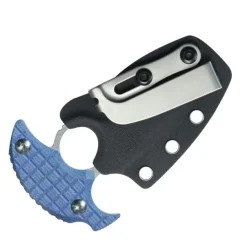 KU403D - KUBEY Cavy Push Dagger Blue Micarta Stonewash 14C28N